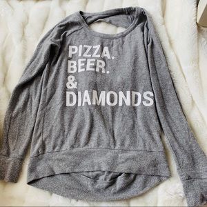 Chaser Grey Open Back Sweater Size Small